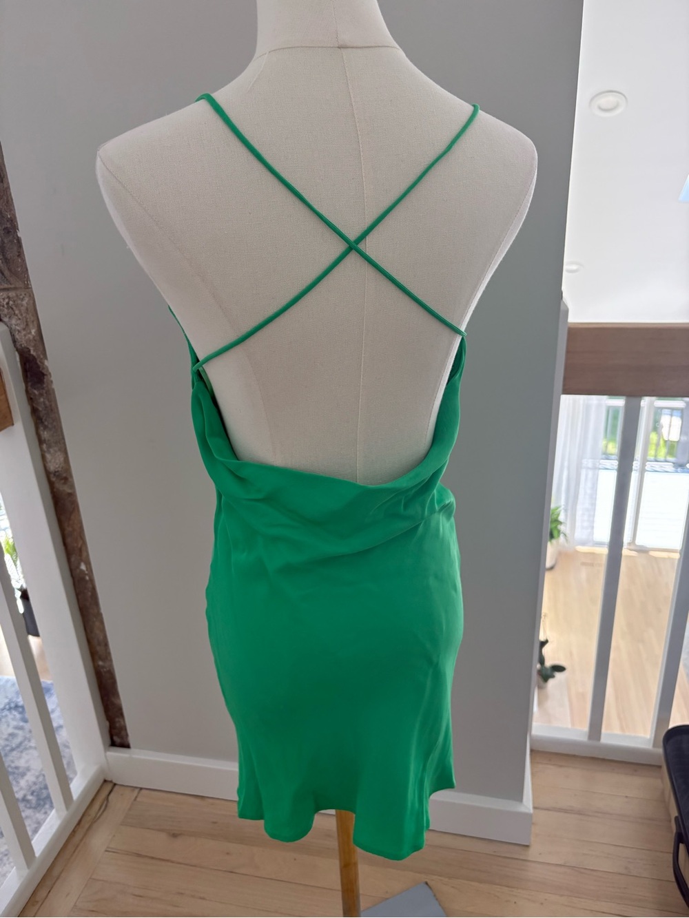 Zara Emerald Green Slip Dress - Picture 3 of 6